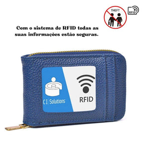 Carteira Porta-Cartões com Proteção RFID - SafeClip